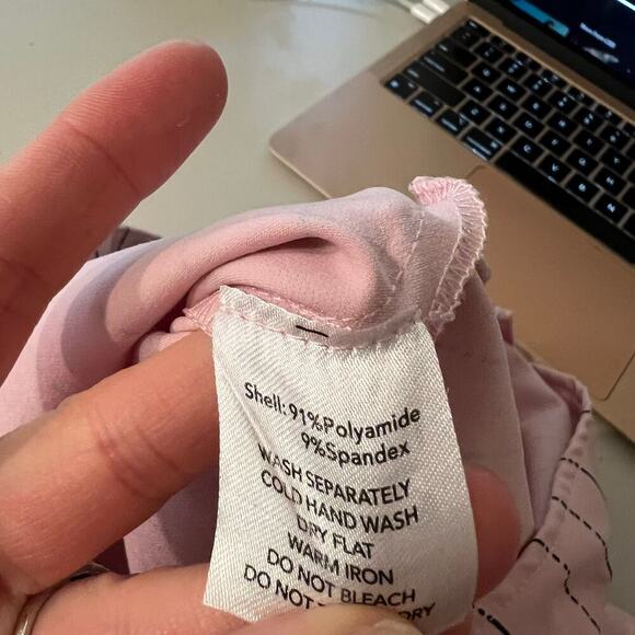 I AM GIA Pink Pinstripe Dominique High Rise Cropped Pants Size Small - Picture 8 of 16